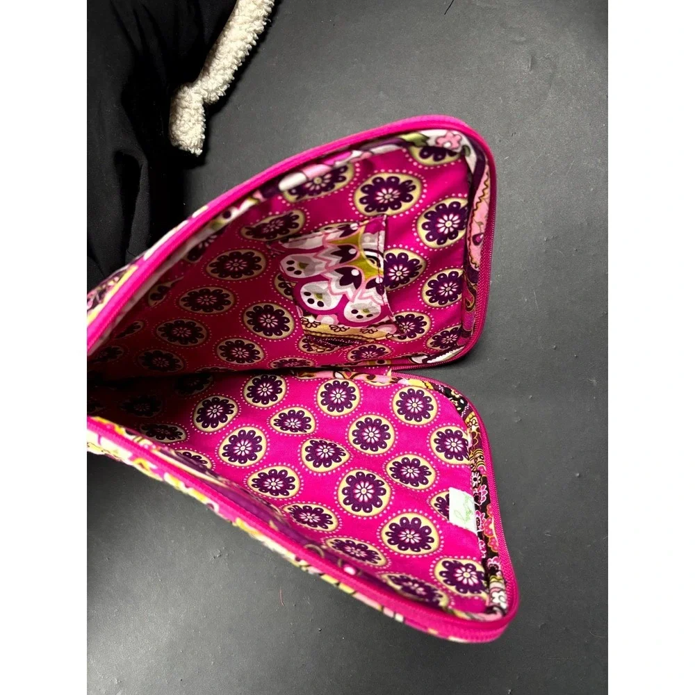 Vera Bradley Tablet Laptop Sleeve Women's Pink Very Berry Paisley Puffer Zipper